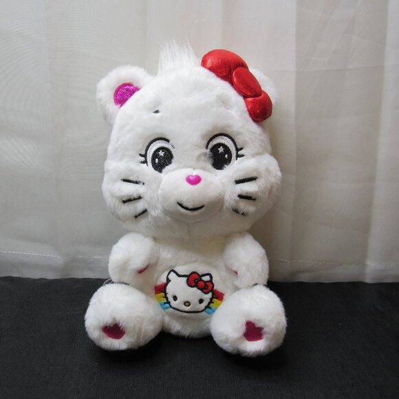 Sanrio x Care Bears Hello Kitty Plush Loves Cheer Bear 10-inch Special Edition G - Picture 1 of 13